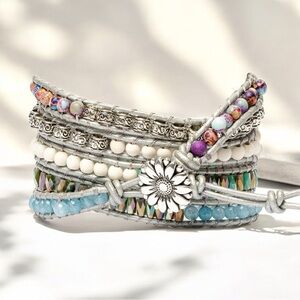 Cape Diablo Ocean Jasper Protection Apple Watch Strap Beaded Wrap Bracelet